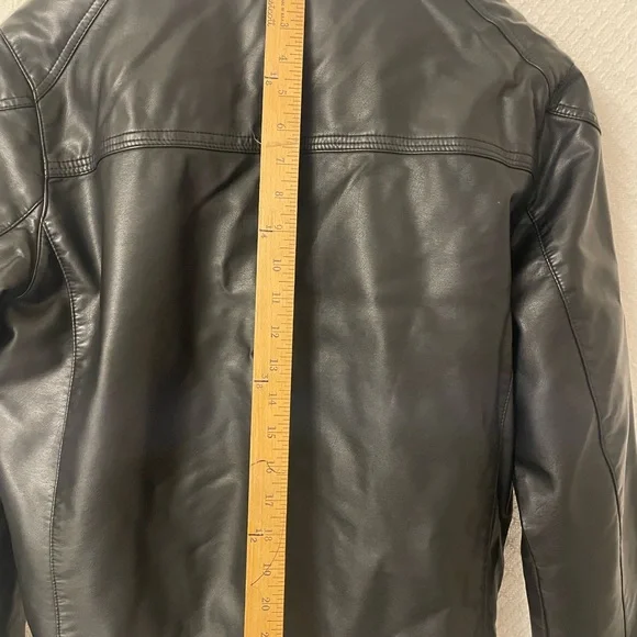 Calvin Klein Faux Leather Biker Jacket Men's Size Small - Picture 8 of 14